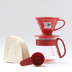 Hario - Kit V60 de cerámica color rojo